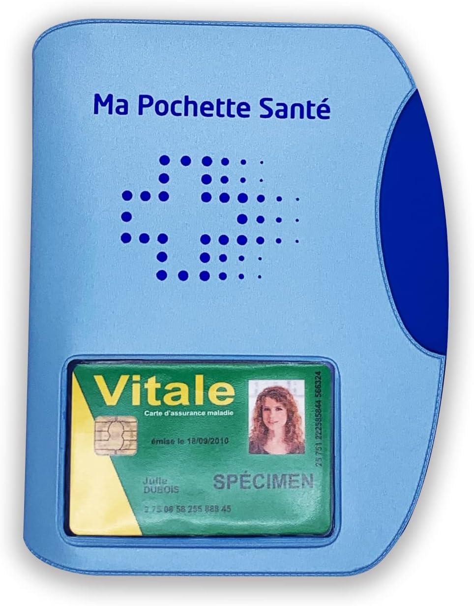 Porte Carte Vitale de couleur bleu 